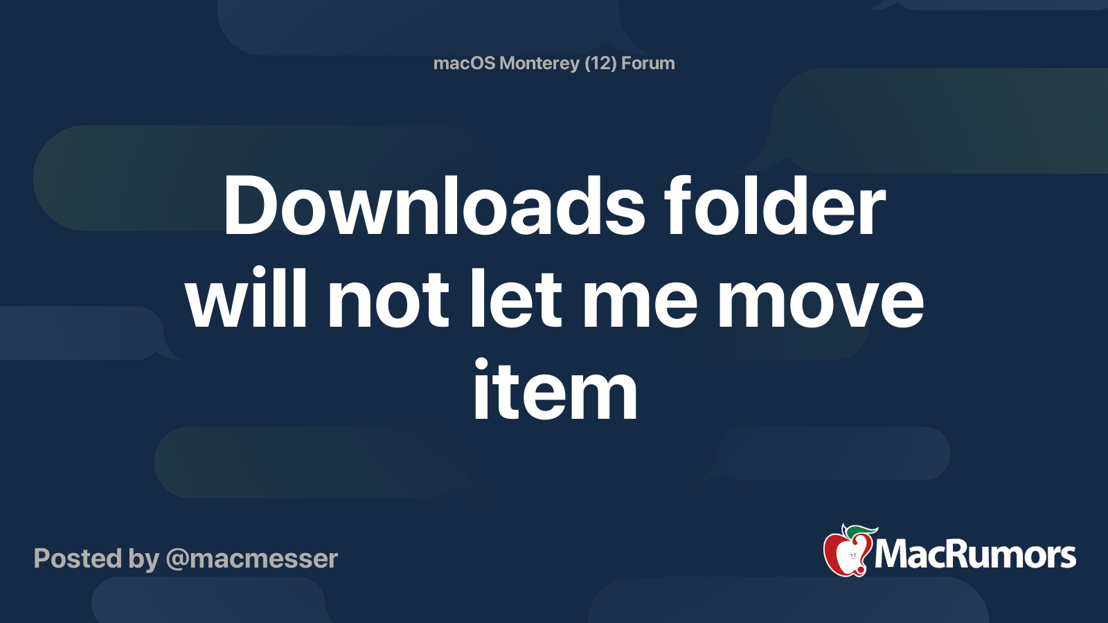Downloads folder will not let me move item | MacRumors Forums