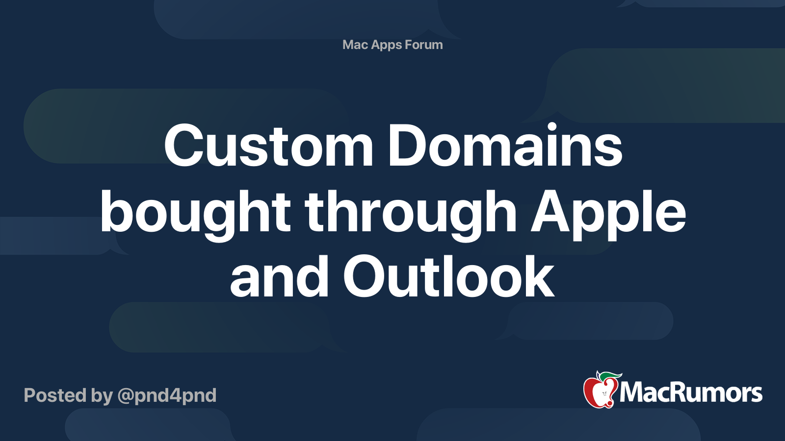 Custom Domains bought through Apple and Outlook MacRumors Forums