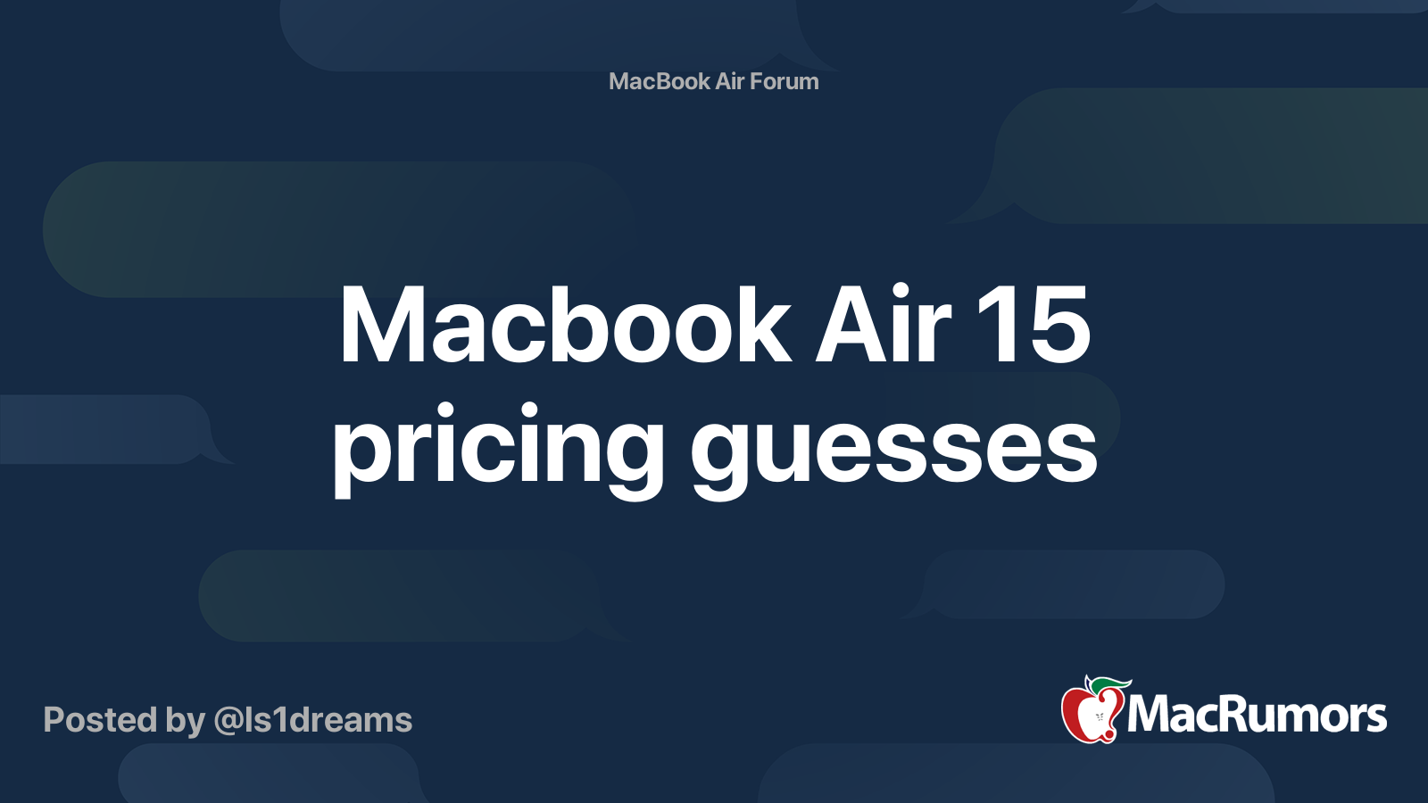 Macbook Air 15 pricing guesses | MacRumors Forums
