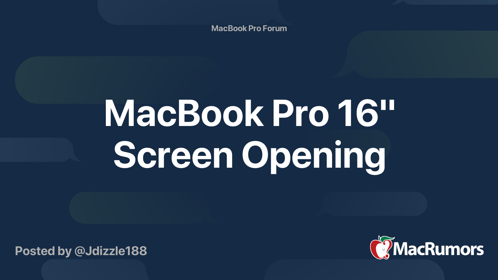 MacBook Pro 16" Screen Opening MacRumors Forums