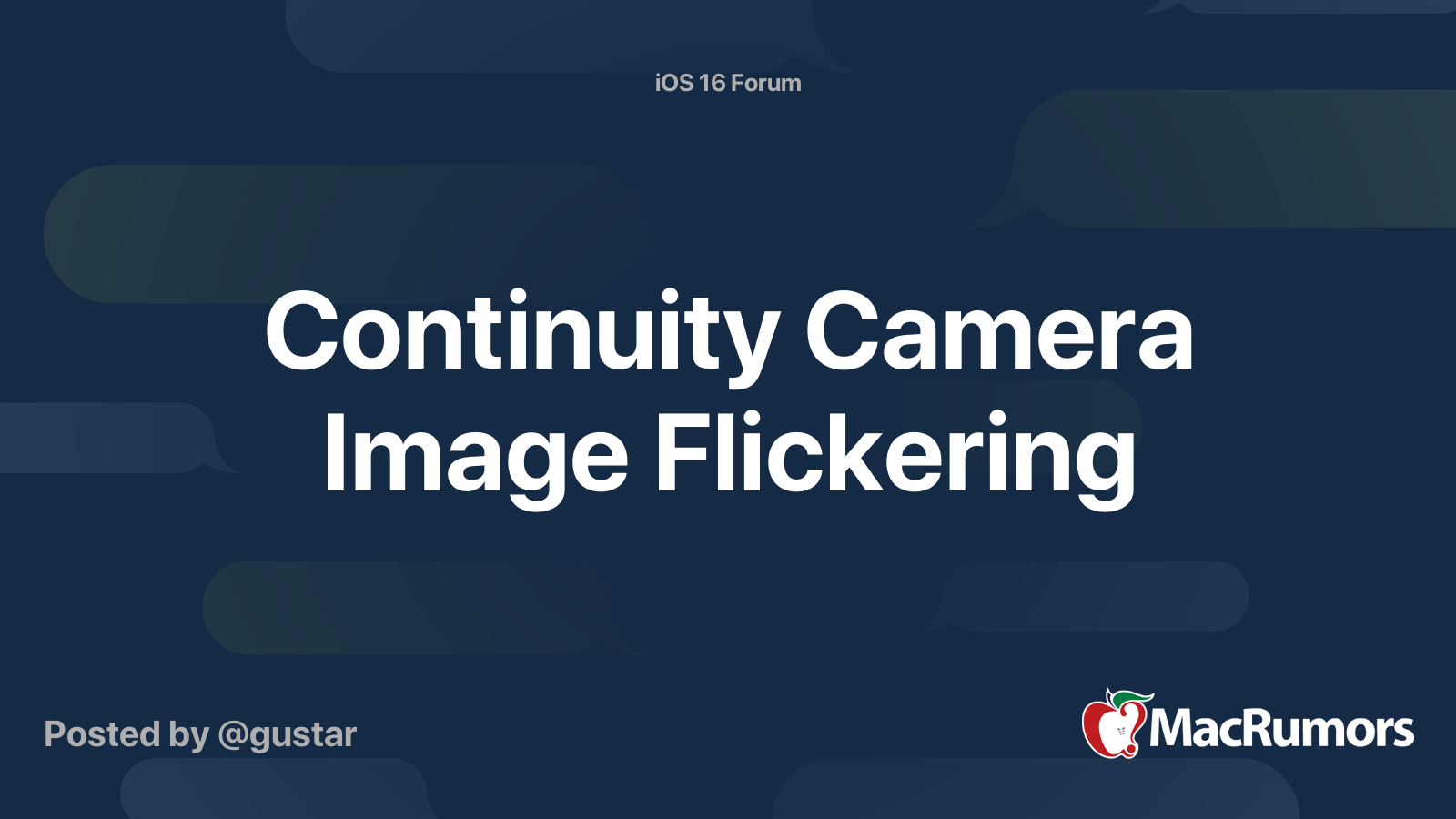 Continuity Camera Image Flickering MacRumors Forums