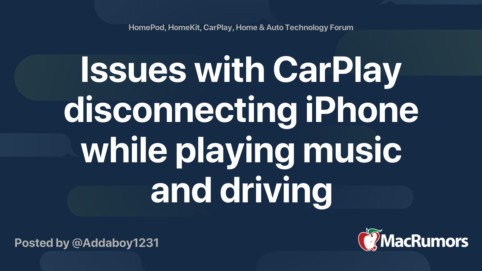 Issues with CarPlay disconnecting iPhone while playing music and driving MacRumors Forums