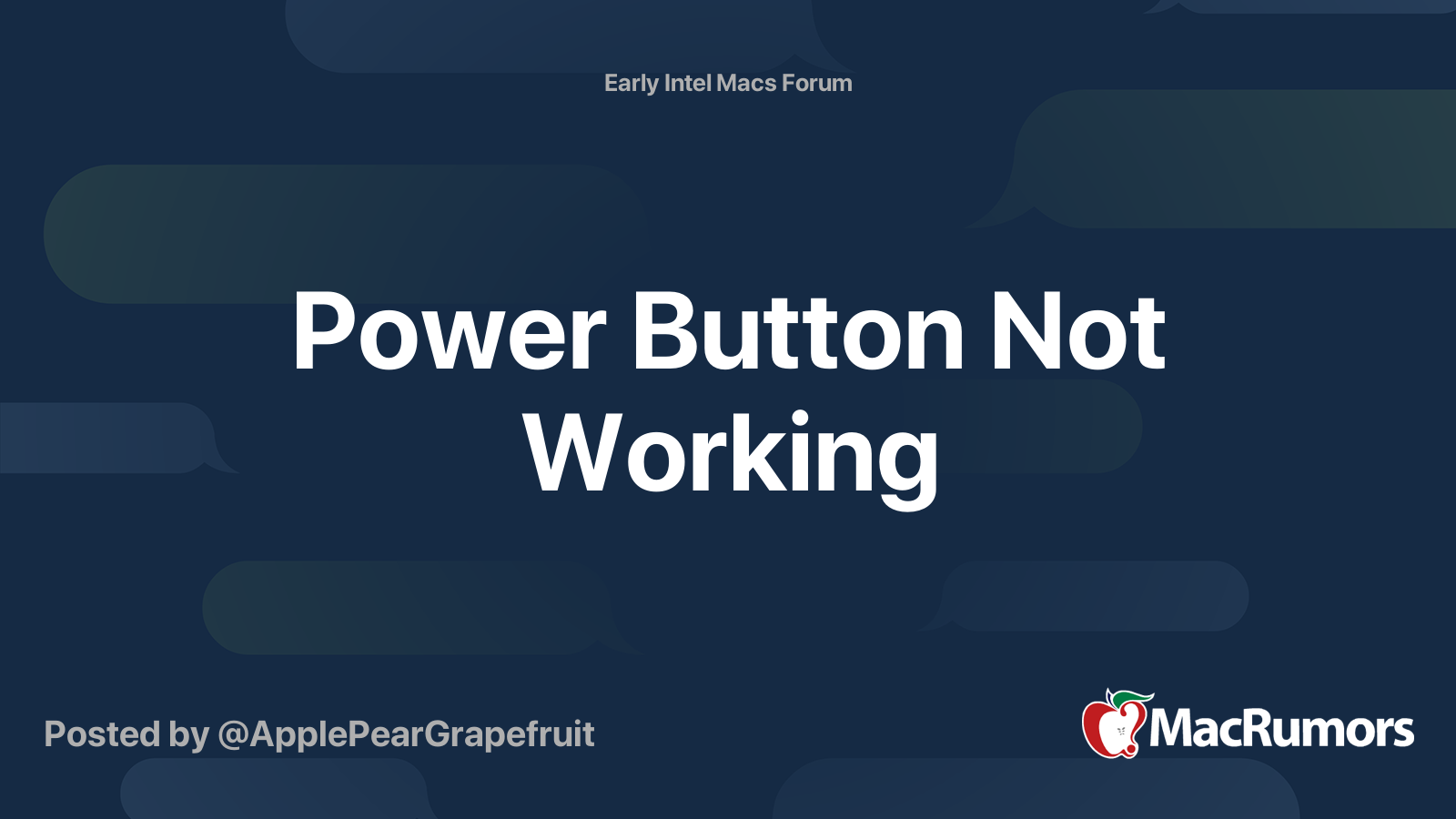 Power Button Not Working MacRumors Forums