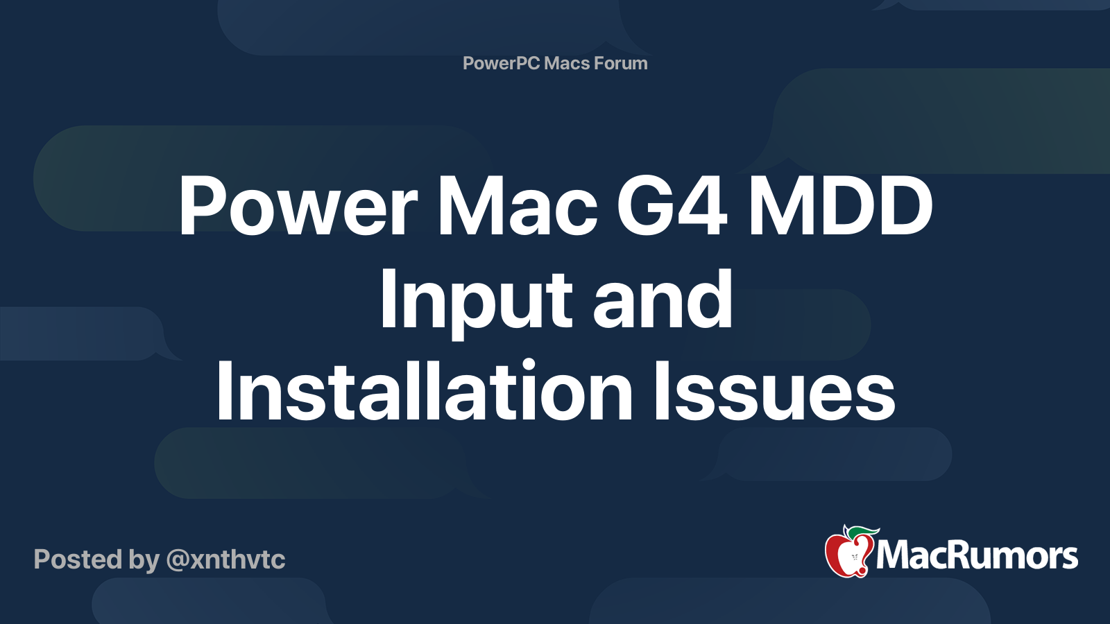 Power Mac G4 MDD Input and Installation Issues MacRumors Forums
