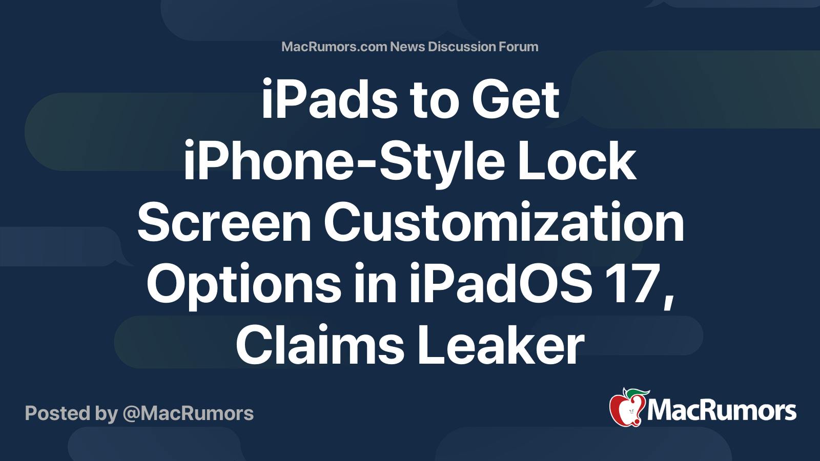 iPads to Get iPhone-Style Lock Screen Customization Options in iPadOS ...
