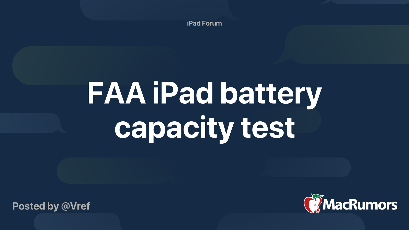 FAA iPad battery capacity test MacRumors Forums