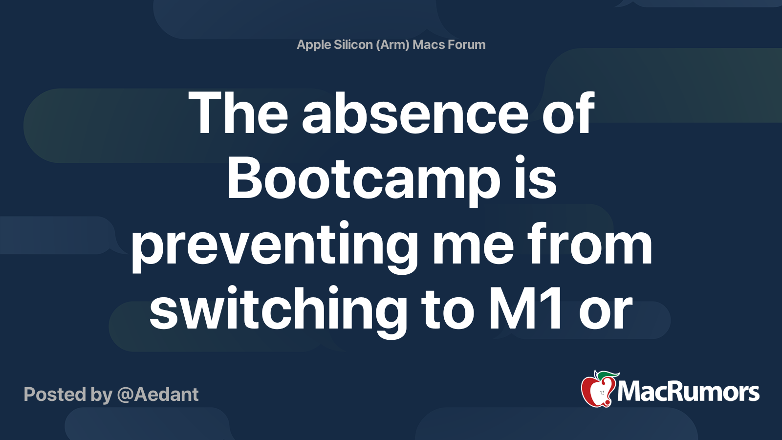 The absence of Bootcamp is preventing me from switching to M1 or M2