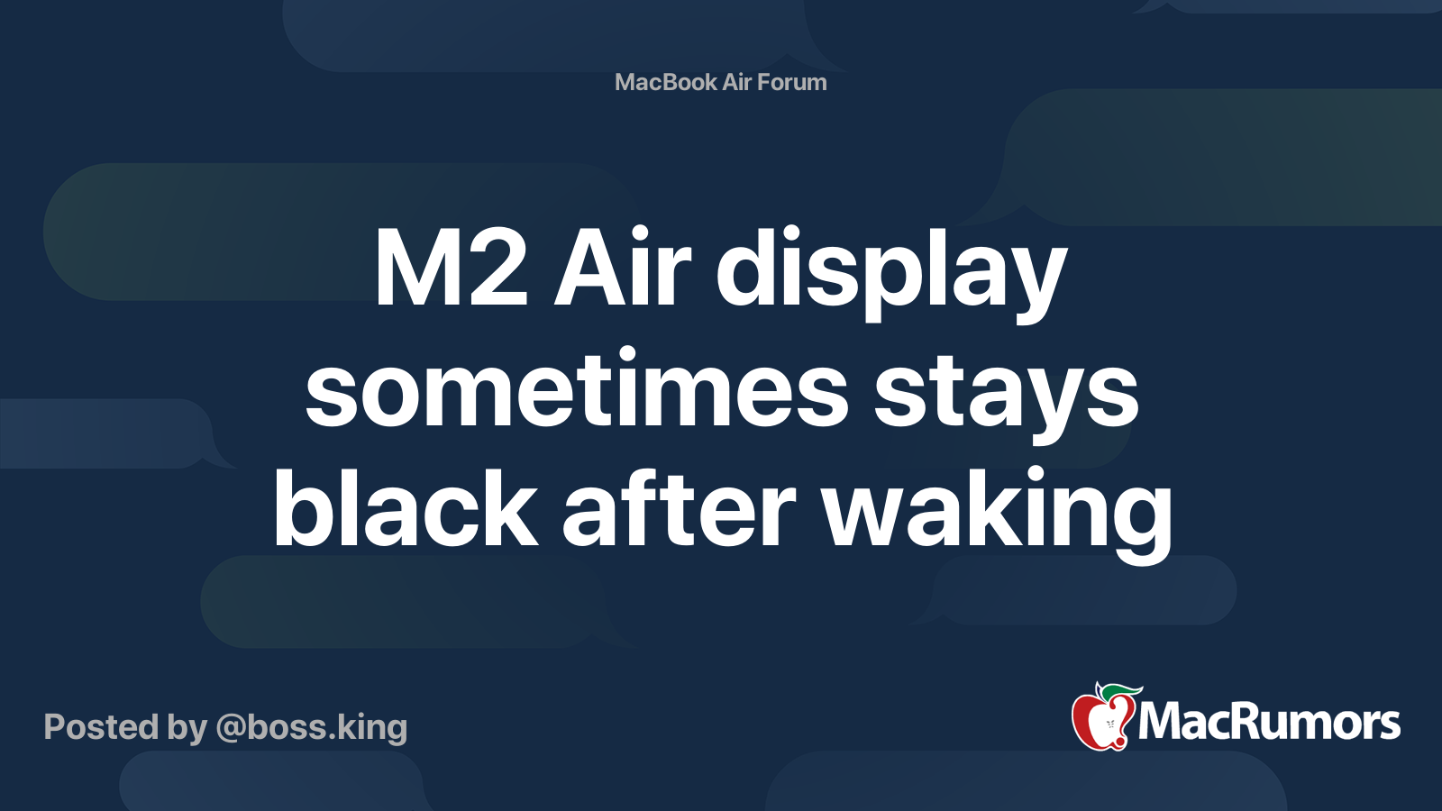 M2 Air display sometimes stays black after waking MacRumors Forums