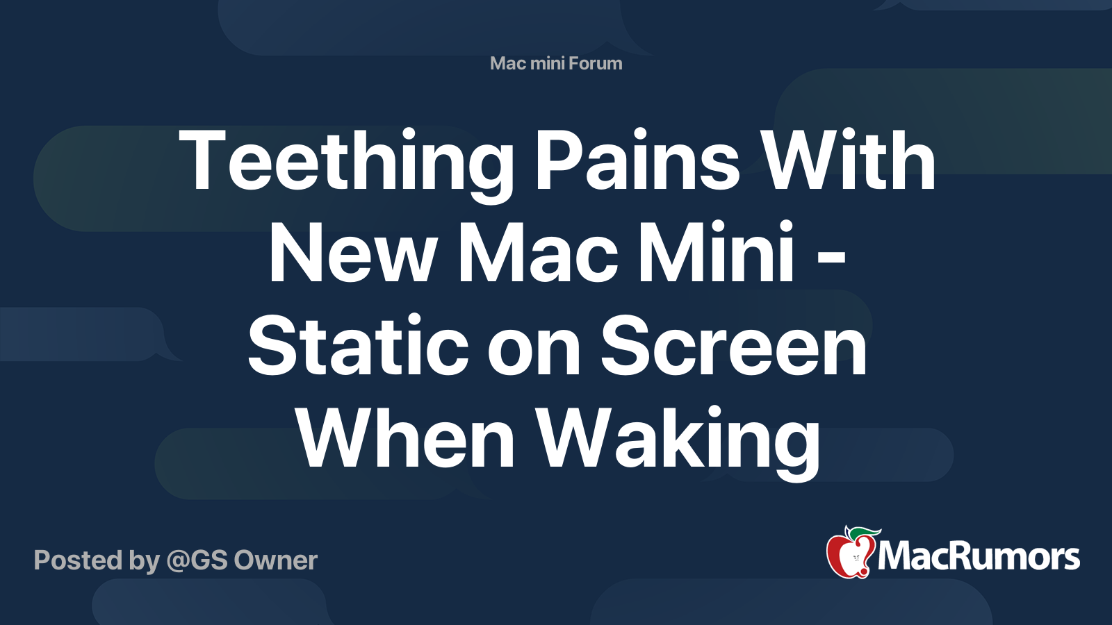 Teething Pains With New Mac Mini - Static on Screen When Waking | Page ...