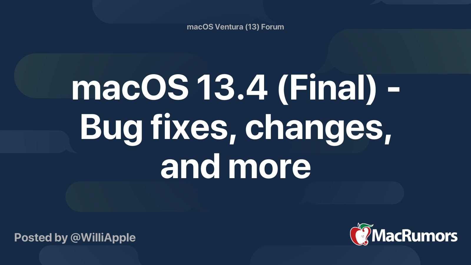 macOS 13.4 (Final) - Bug fixes, changes, and more | Page 4 | MacRumors ...