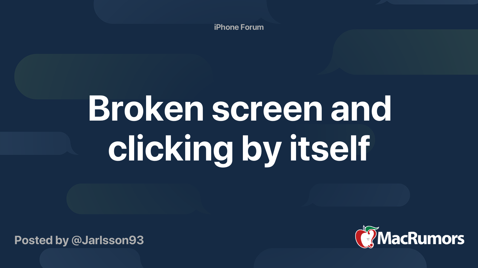 Broken screen and clicking by itself MacRumors Forums