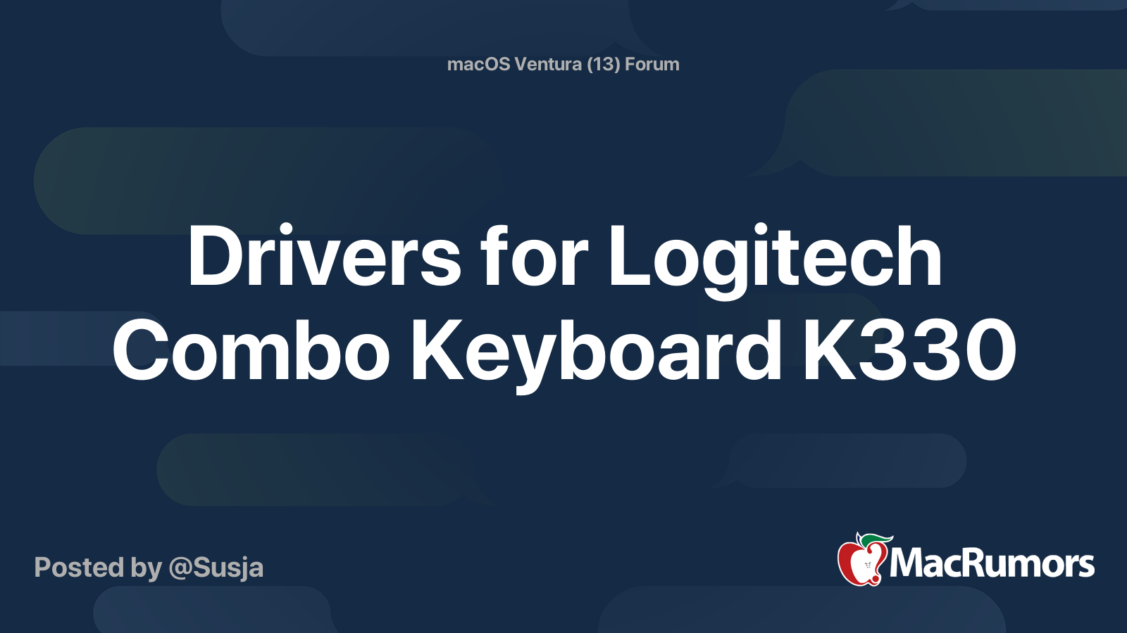 Drivers for Logitech Combo K330 | MacRumors Forums