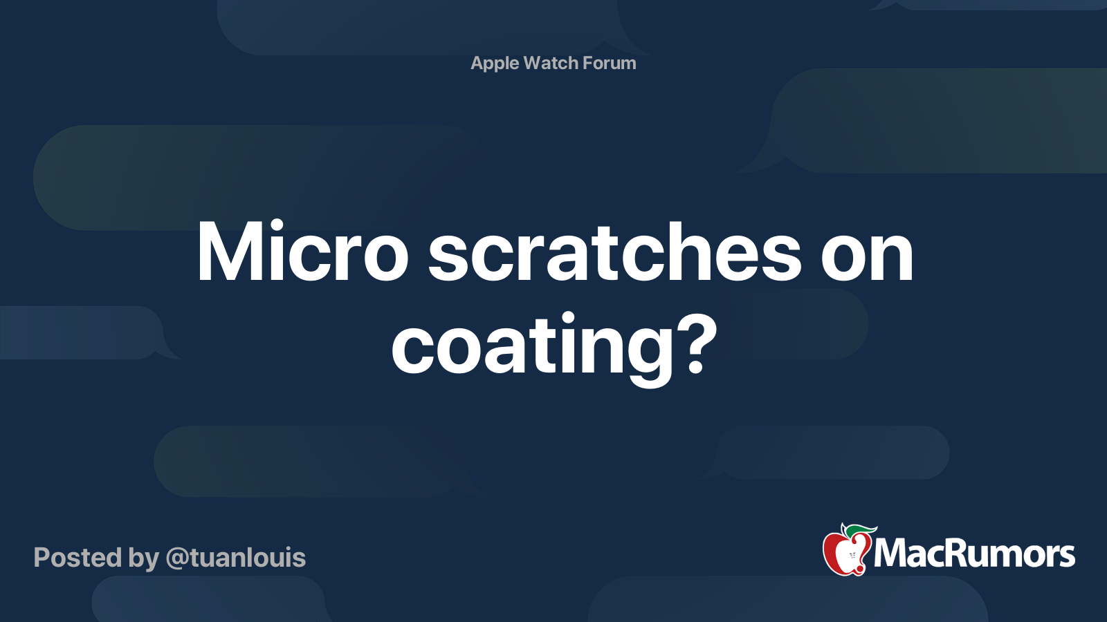 Micro scratches on coating? MacRumors Forums