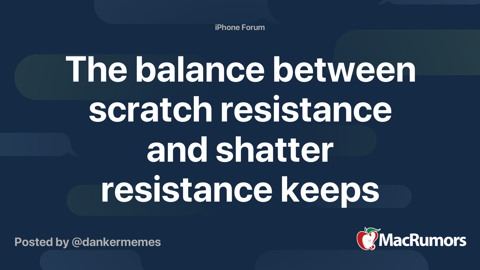The balance between scratch resistance and shatter resistance keeps going way too much in one