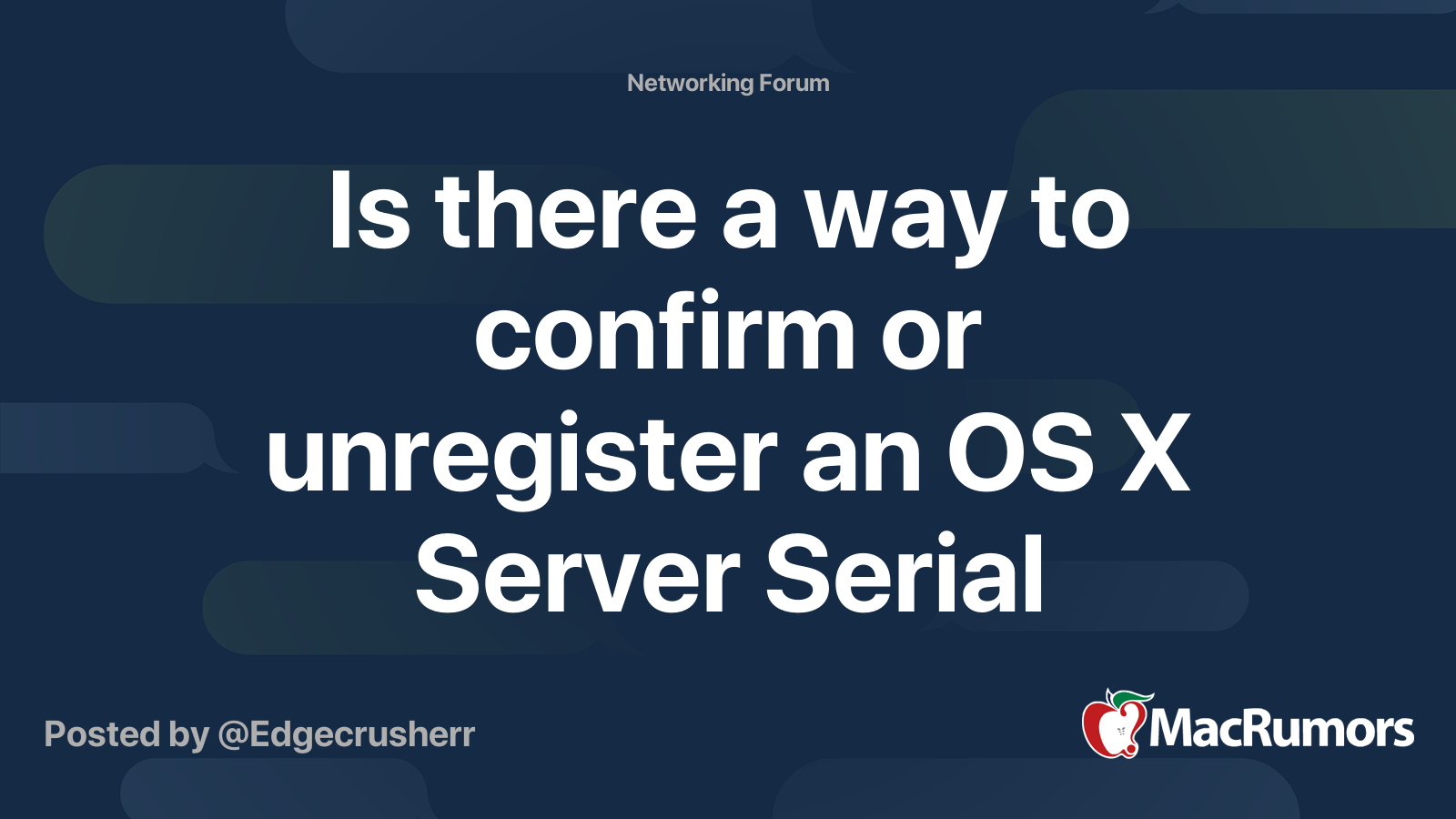 Is there a way to confirm or unregister an OS X Server Serial Number