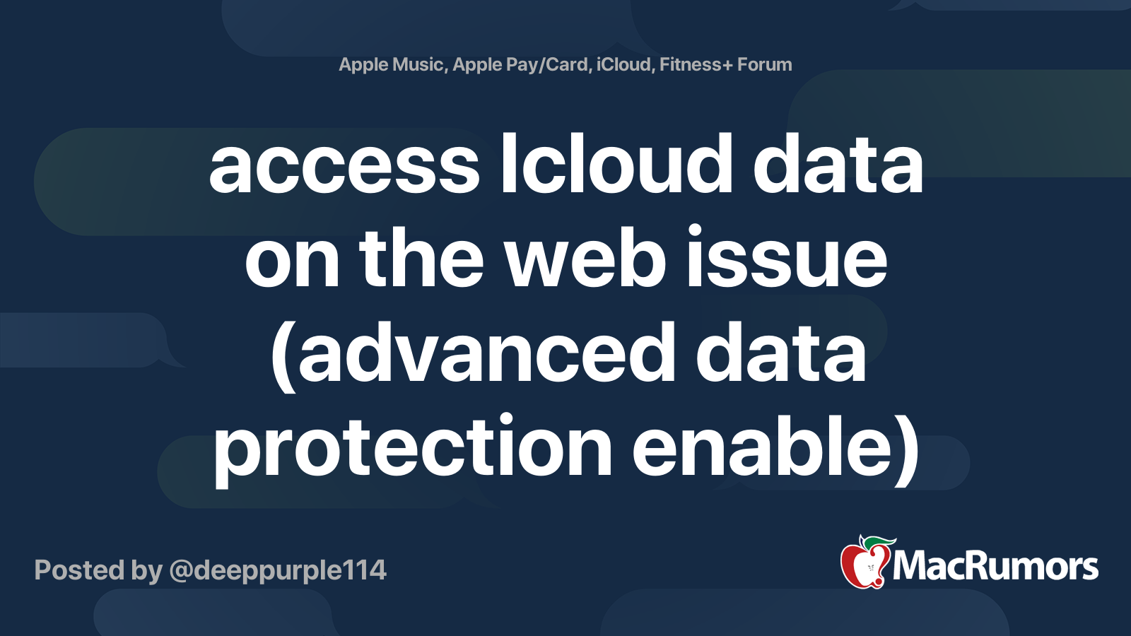 access Icloud data on the web issue (advanced data protection enable ...