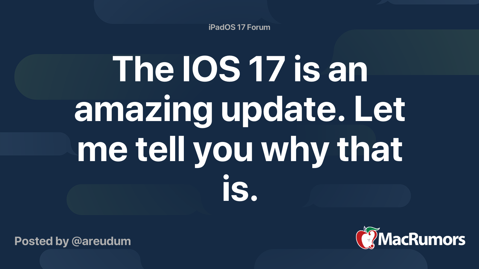 The IOS 17 is an amazing update. Let me tell you why that is ...