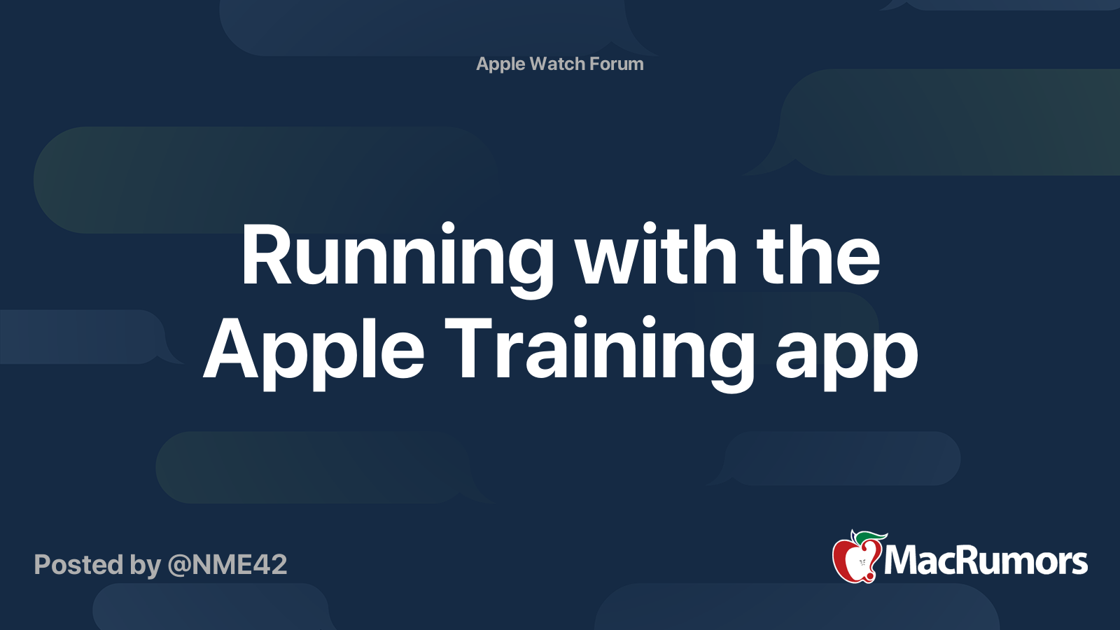 Running with the Apple Training app MacRumors Forums