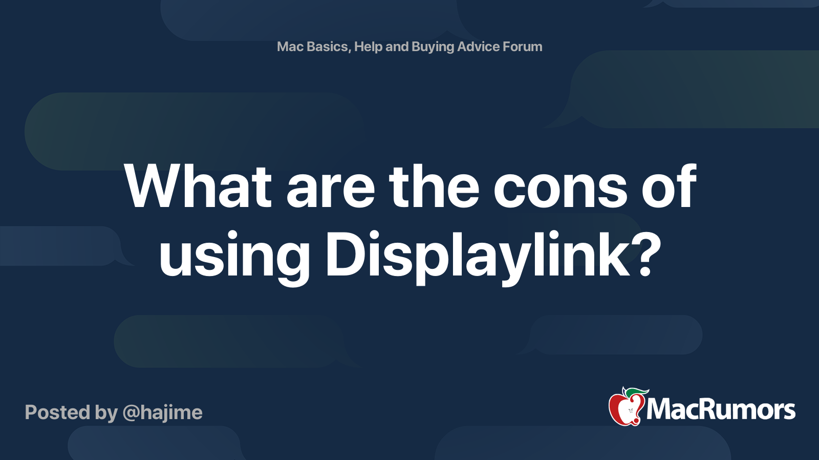 What are the cons of using Displaylink? MacRumors Forums