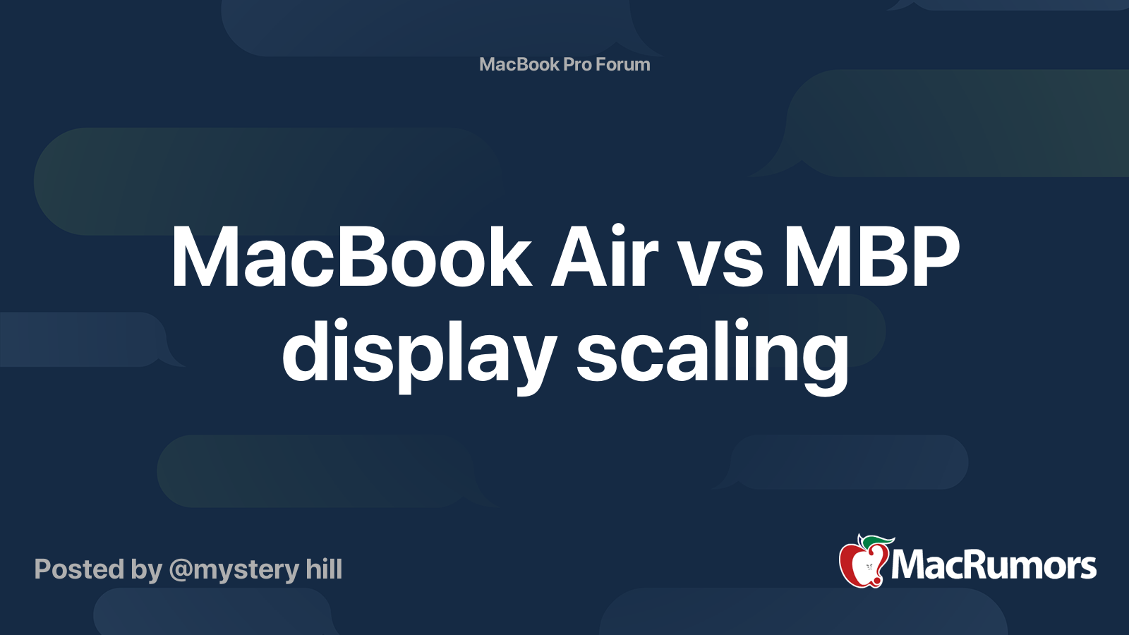 MacBook Air vs MBP display scaling MacRumors Forums