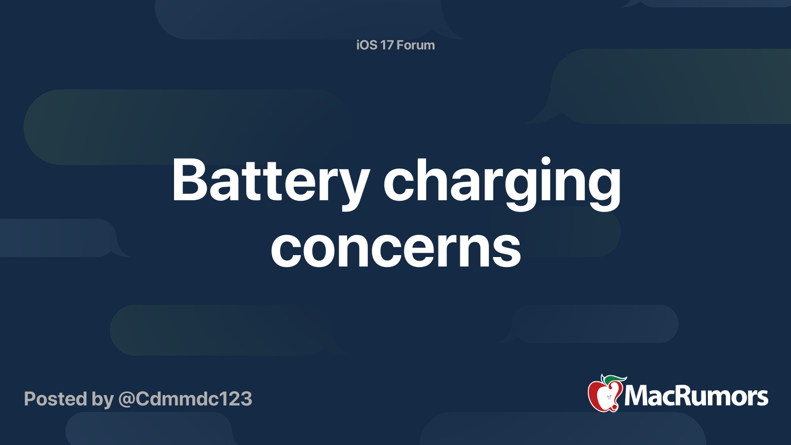 Battery charging concerns MacRumors Forums
