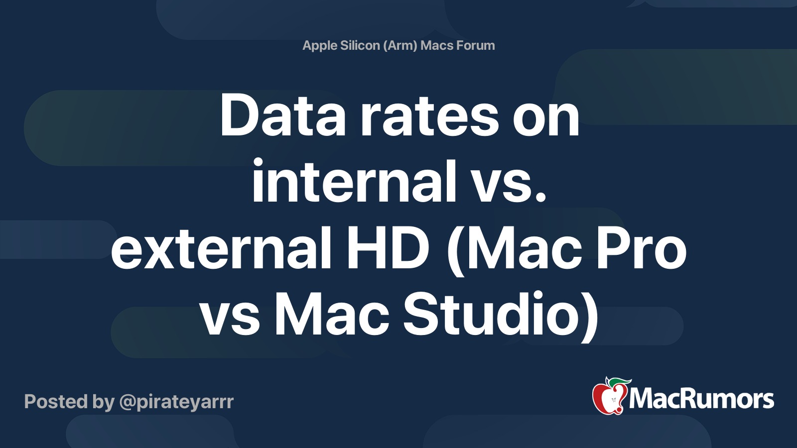 Data rates on internal vs. external HD (Mac Pro vs Mac Studio ...