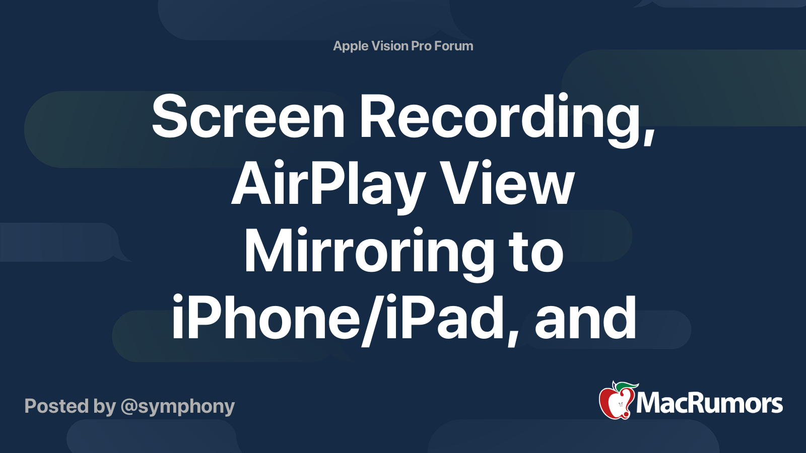 Screen Recording, AirPlay View Mirroring to iPhone/iPad, and Guest