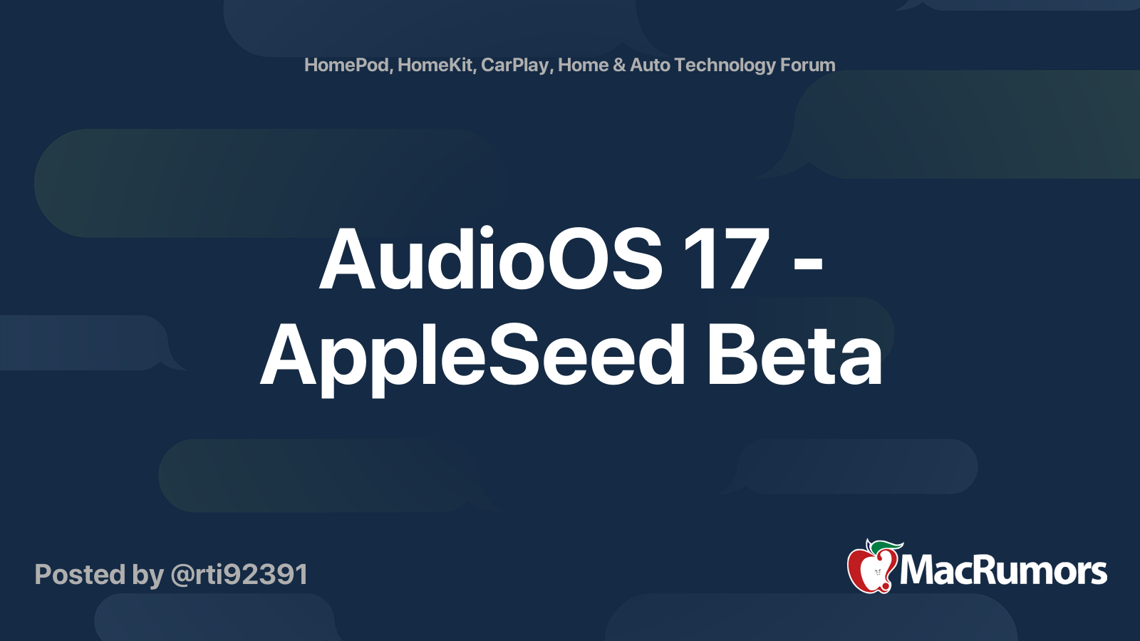 AudioOS 17 AppleSeed Beta MacRumors Forums