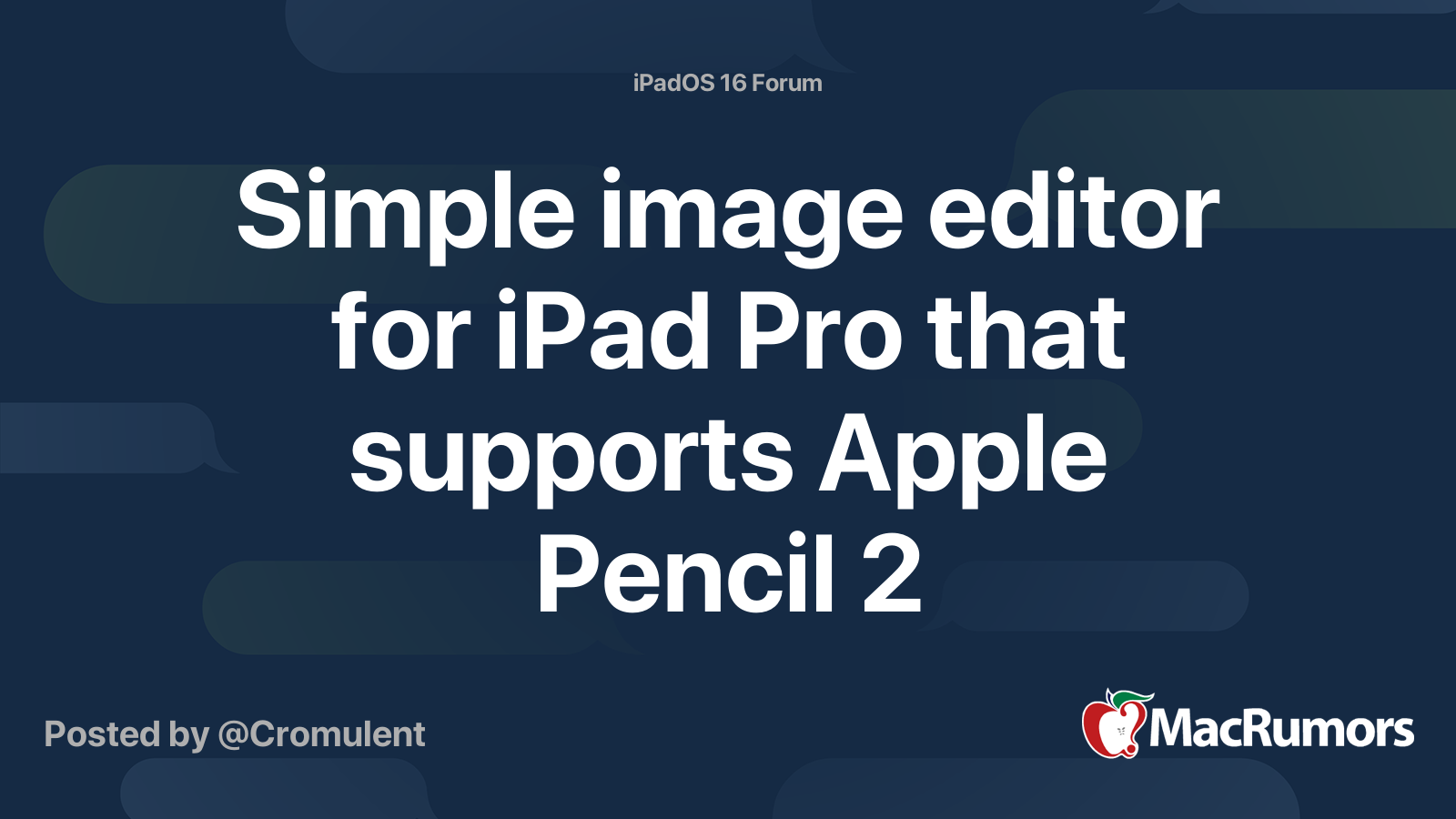 Simple image editor for iPad Pro that supports Apple Pencil 2 ...