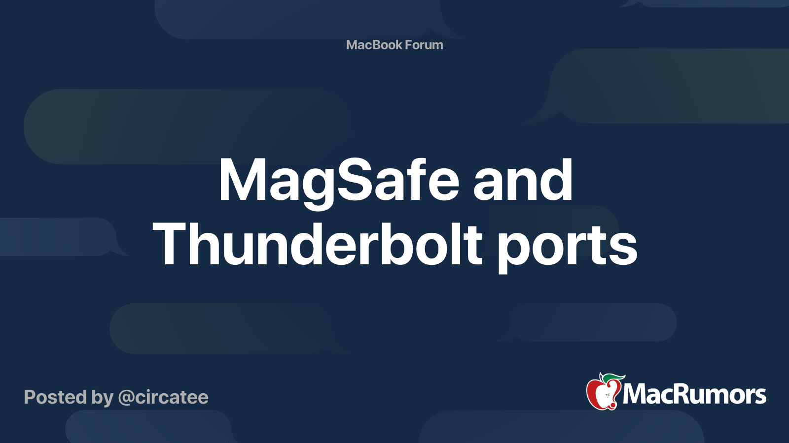 MagSafe and Thunderbolt ports MacRumors Forums