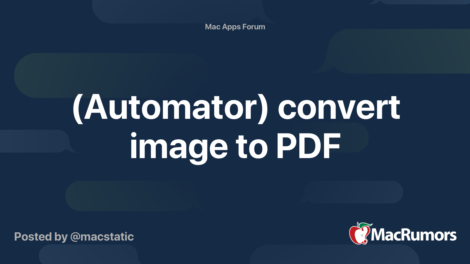 (Automator) convert image to PDF MacRumors Forums