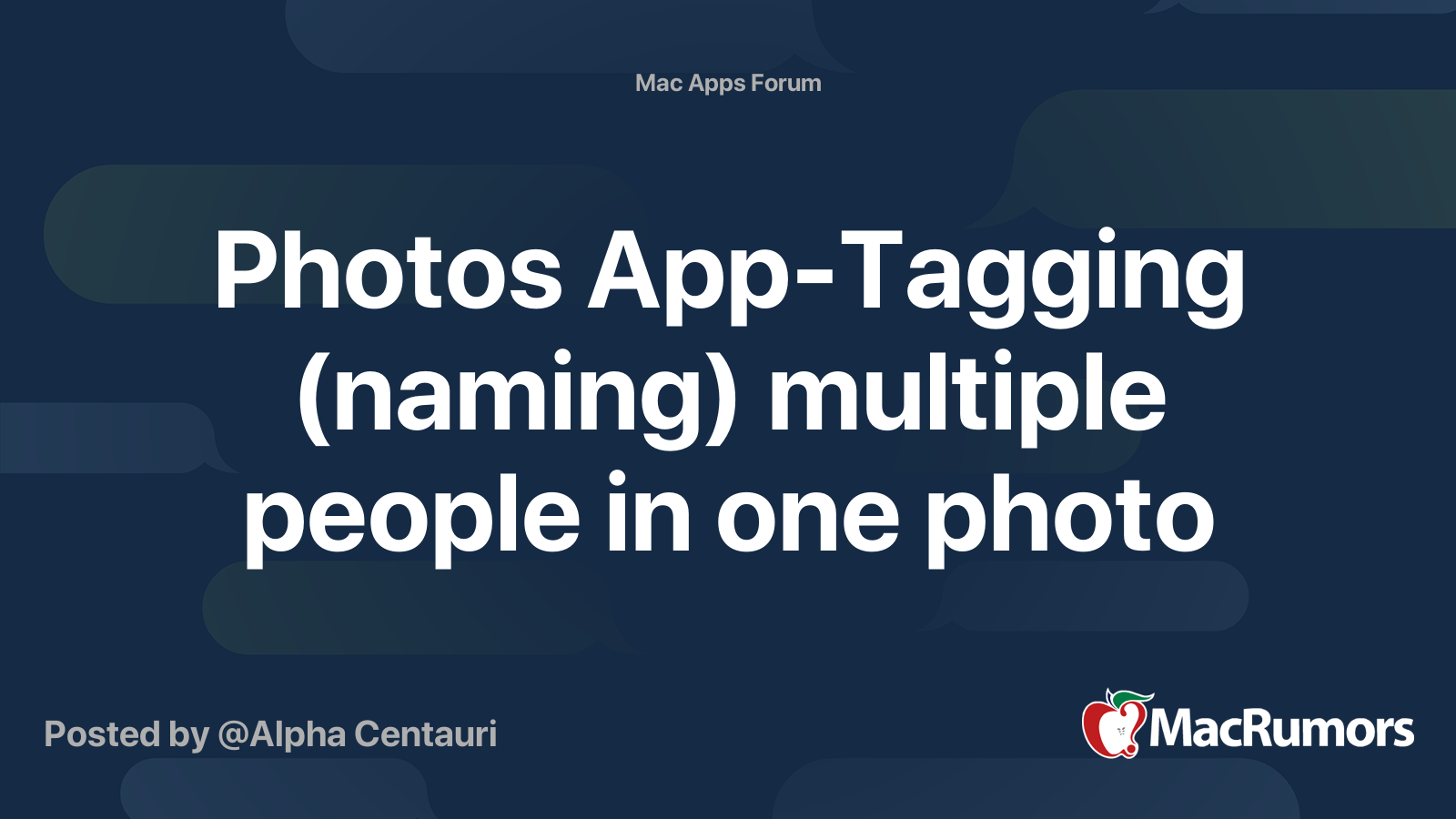 Photos AppTagging (naming) multiple people in one photo MacRumors Forums