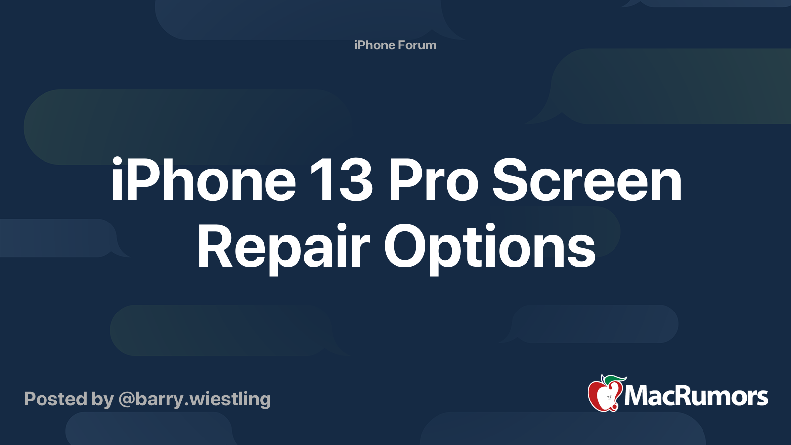 iPhone 13 Pro Screen Repair Options MacRumors Forums