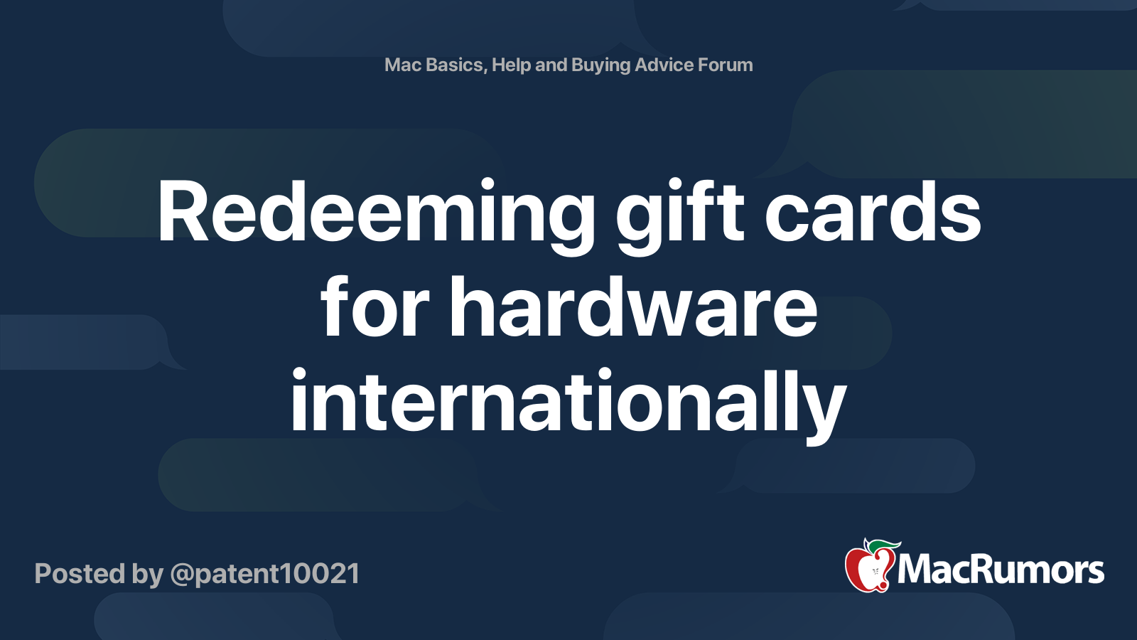Redeeming gift cards for hardware internationally MacRumors Forums