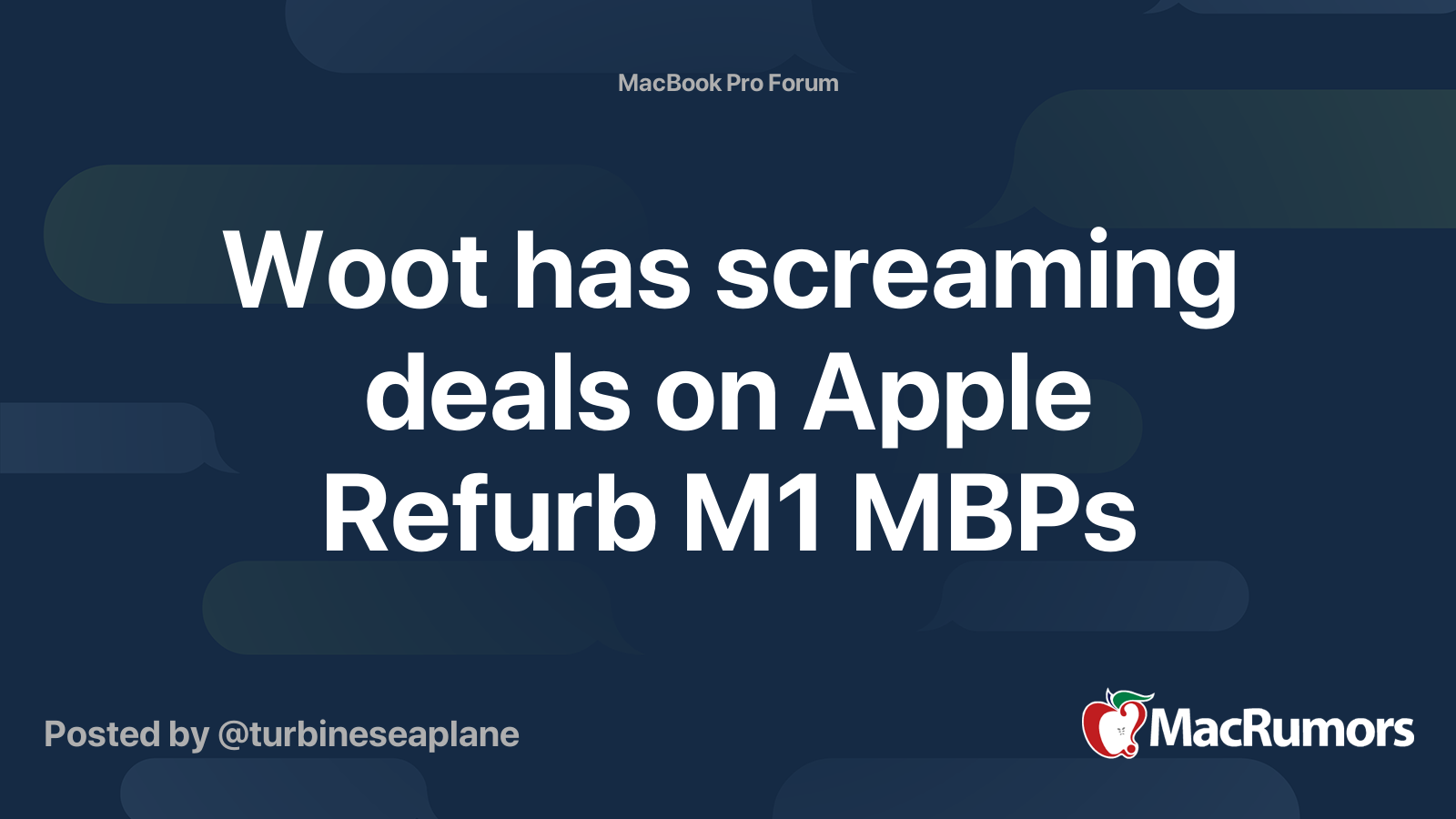 Woot has screaming deals on Apple Refurb M1 MBPs | MacRumors Forums