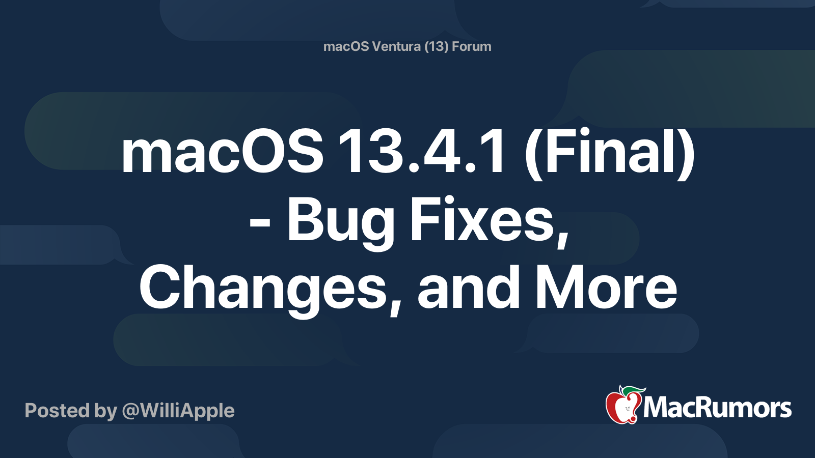 macOS 13.4.1 (Final) - Bug Fixes, Changes, and More | MacRumors Forums