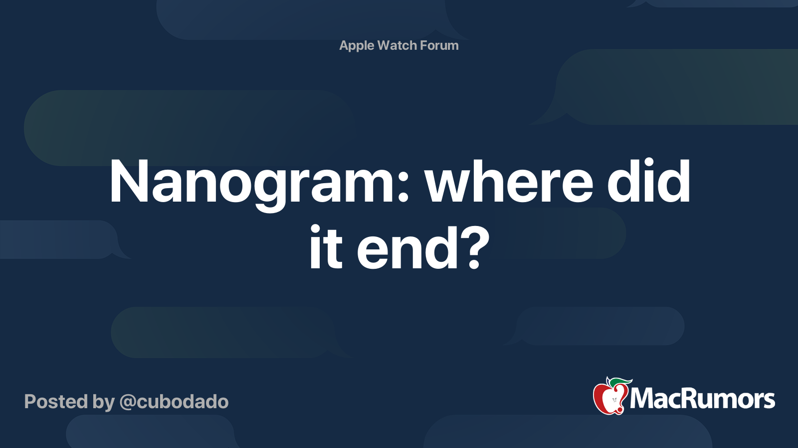 Nanogram: where did it end? | MacRumors Forums