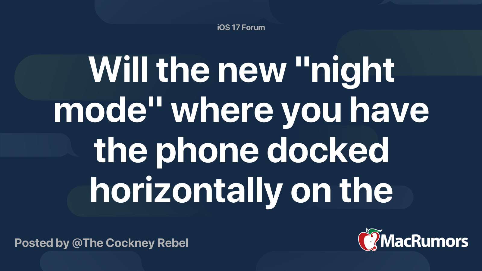 Will the new "night mode" where you have the phone docked horizontally