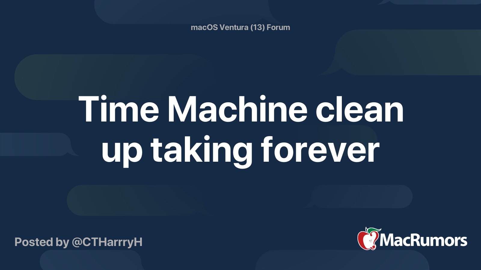 Time Machine clean up taking forever MacRumors Forums