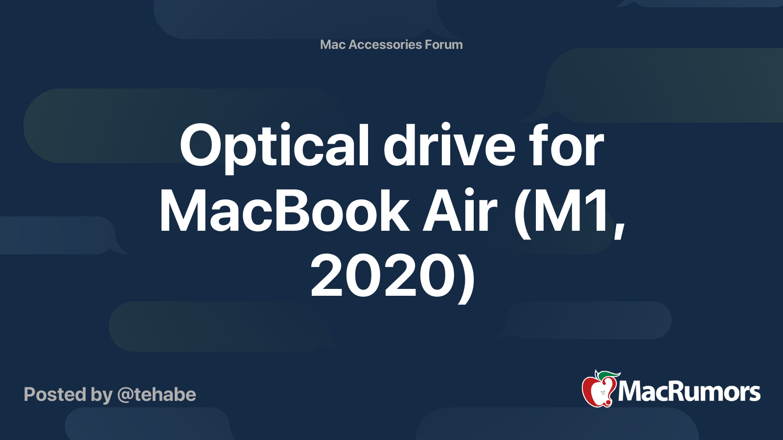 Optical drive for MacBook Air (M1, 2020) MacRumors Forums