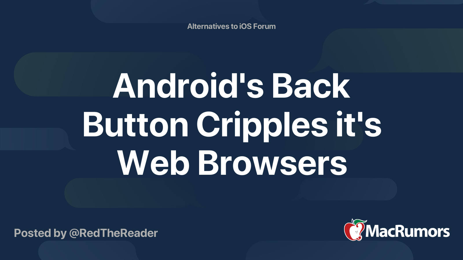 Android's Back Button Cripples it's Web Browsers | MacRumors Forums