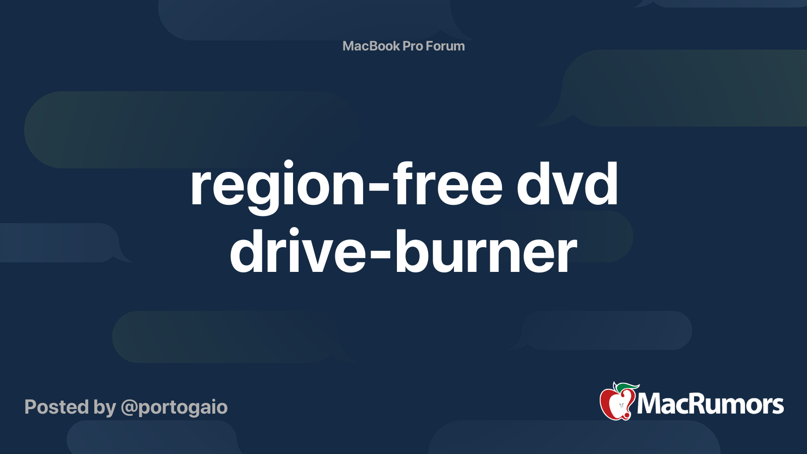 regionfree dvd driveburner MacRumors Forums