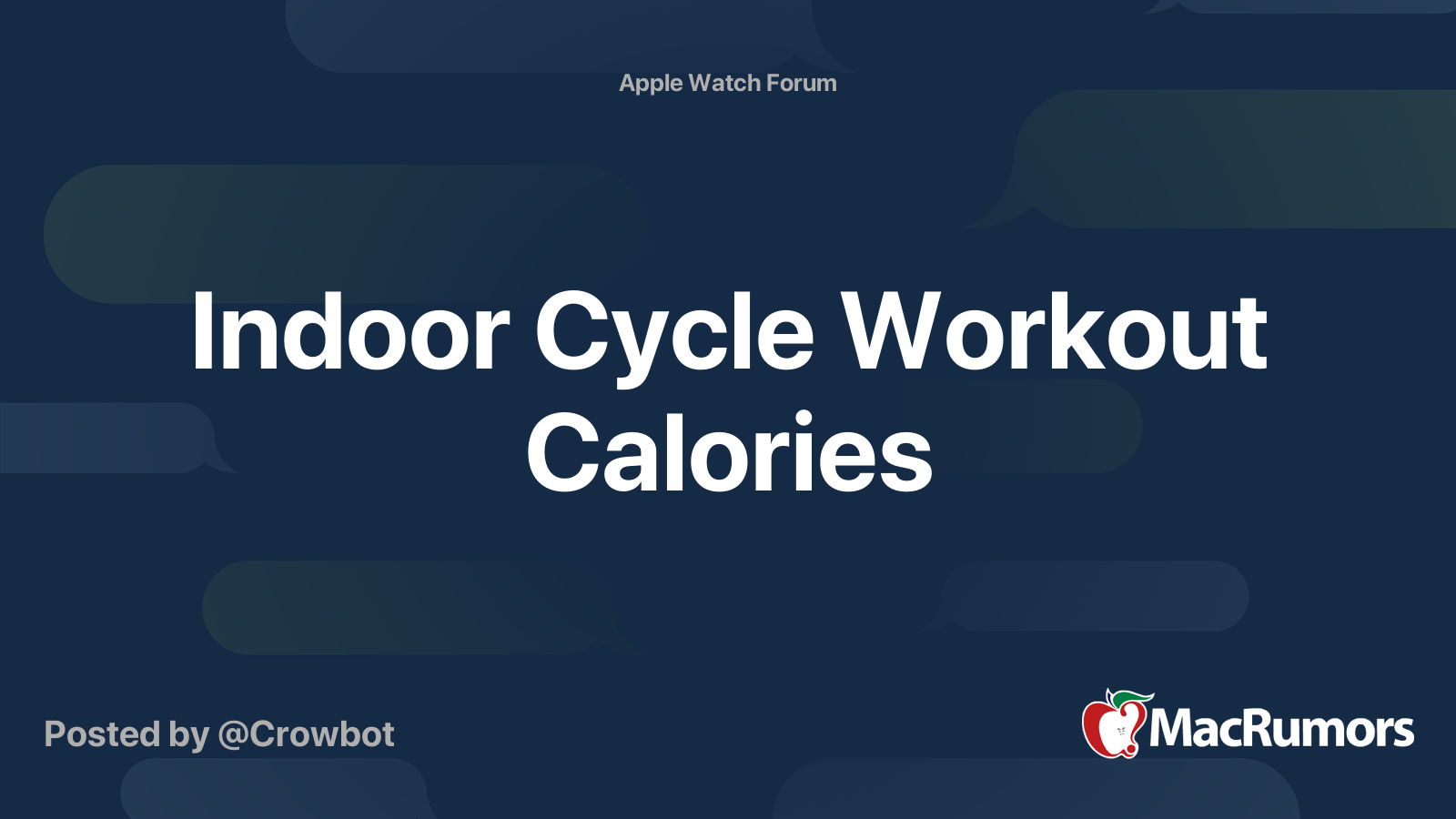 Indoor Cycle Workout Calories MacRumors Forums