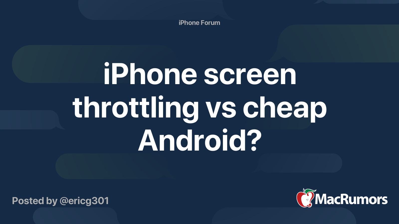 iPhone screen throttling vs cheap Android? MacRumors Forums