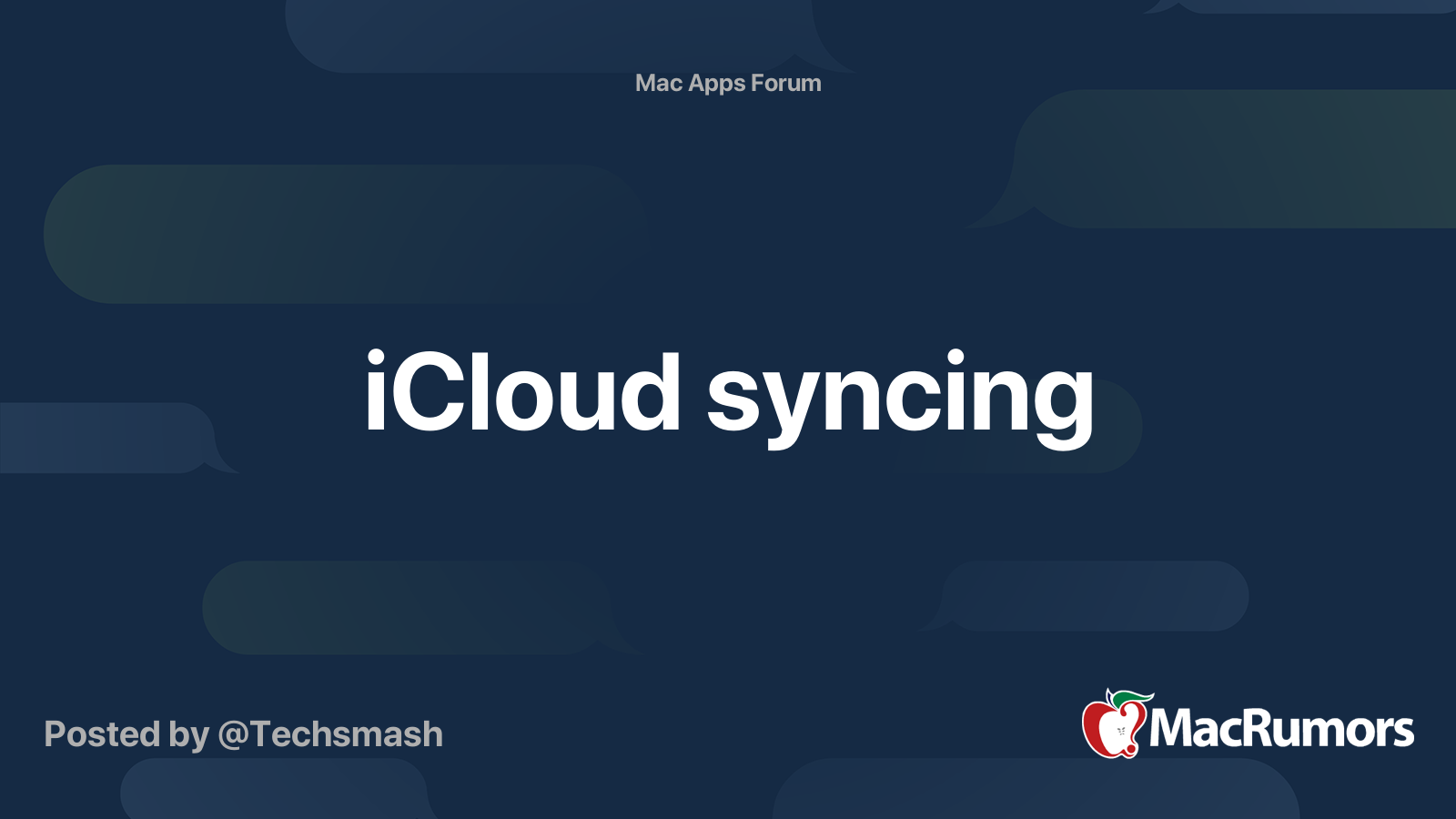 Synchronisation iCloud |  Forums MacRumors