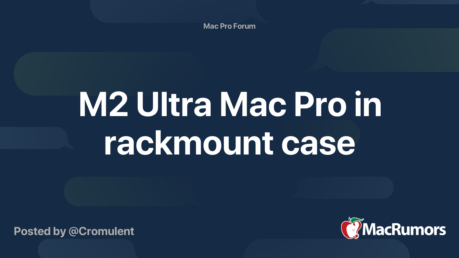 M2 Ultra Mac Pro in rackmount case | MacRumors Forums