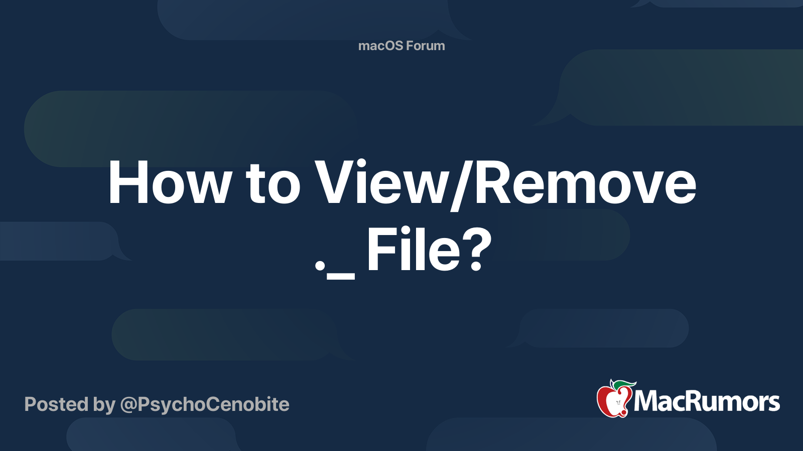 How to View/Remove ._ File? | MacRumors Forums