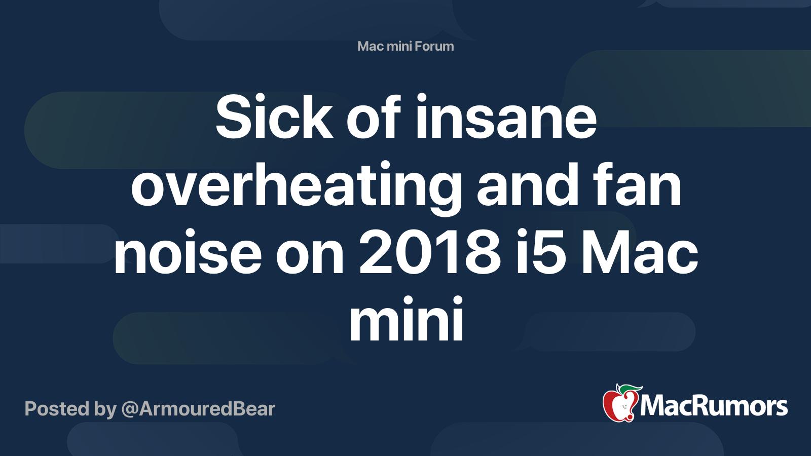 Sick of insane overheating and fan noise on 2018 i5 Mac mini