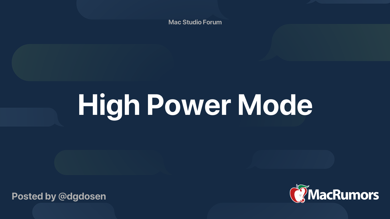 High Power Mode | MacRumors Forums