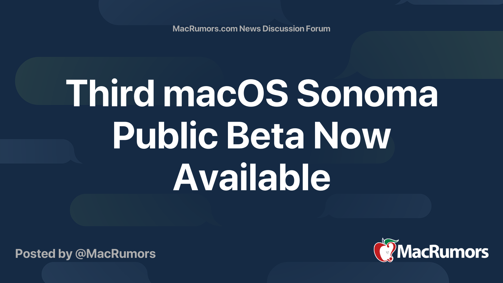 Third macOS Sonoma Public Beta Now Available | Page 2 | MacRumors Forums